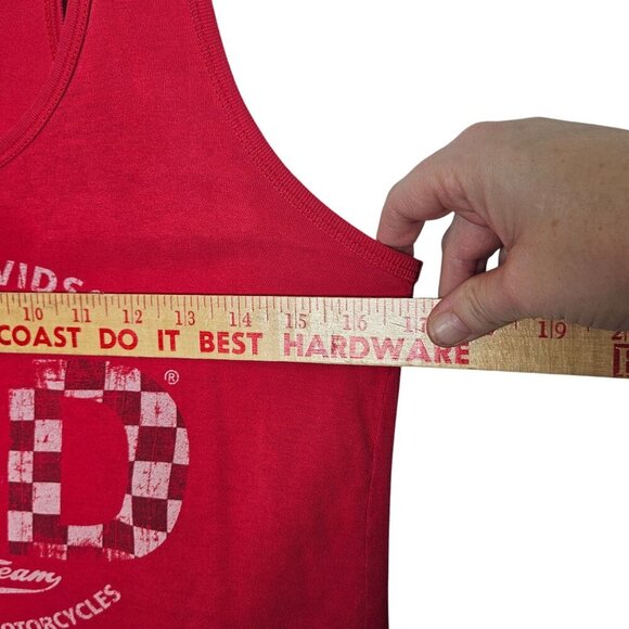 Harley-Davidson Womens Red Graphic California Top Distressed Faded Worn in L - Picture 7 of 12